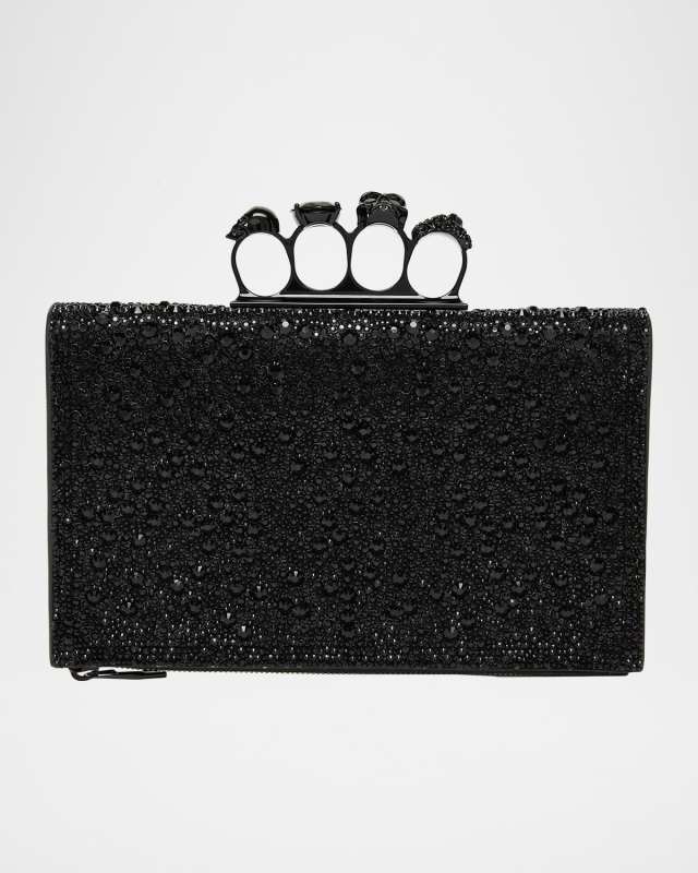 Knuckle Flat Crystal Clutch Pouch Bag